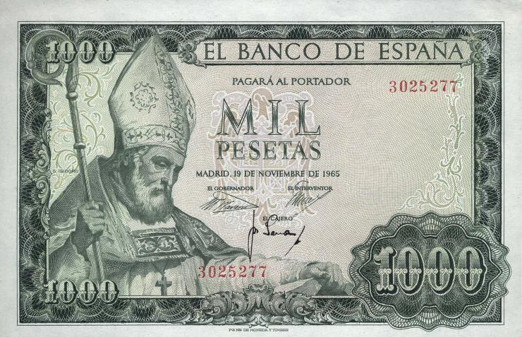 Spanien / Spain P.151 1000 Pesetas 1965 (1971) (1) 