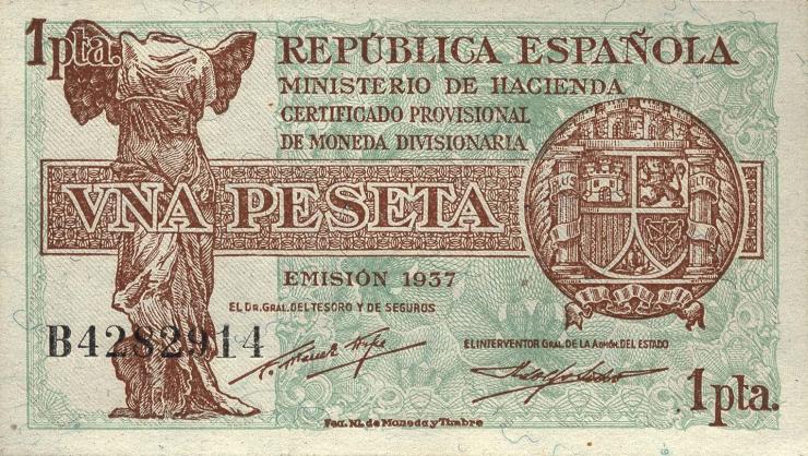 Spanien / Spain P.094 1 Peseta 1937 (1) 