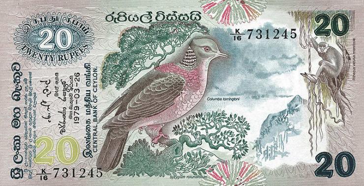 Sri Lanka P.086 20 Rupien 1979 (1) 