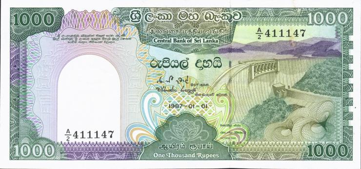 Sri Lanka P.101a 1000 Rupien 1987 (1) 