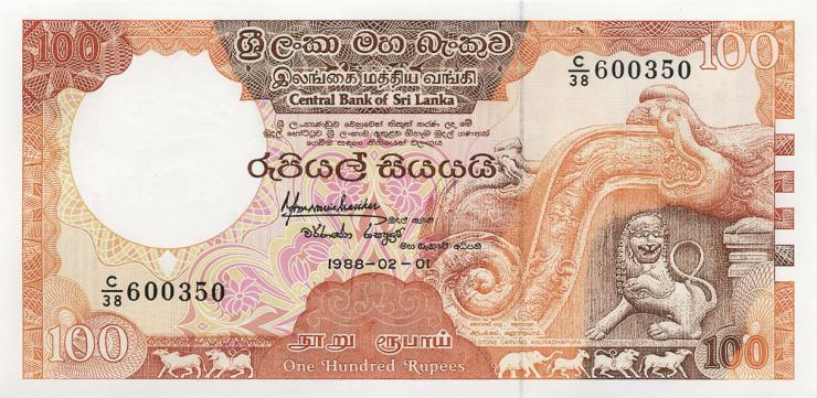 Sri Lanka P.099b 100 Rupien 1988 (1) 