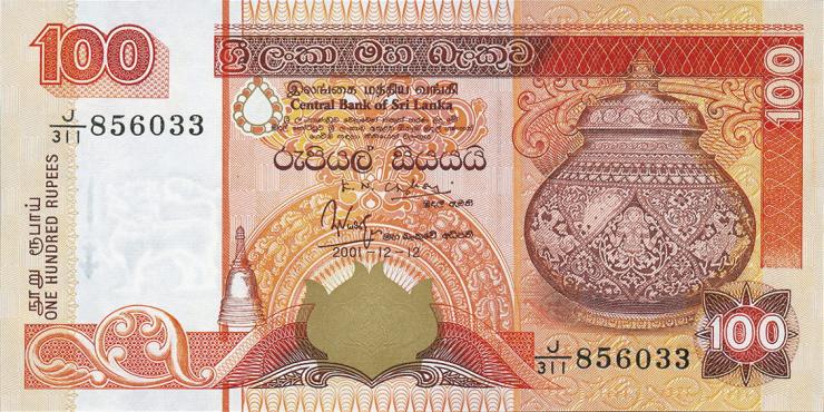 Sri Lanka P.111b 100 Rupien 2001 (1) 