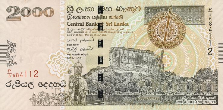 Sri Lanka P.121a 2000 Rupien 2005 (1) 