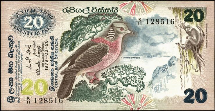 Sri Lanka P.086 20 Rupien 1979 (2) 