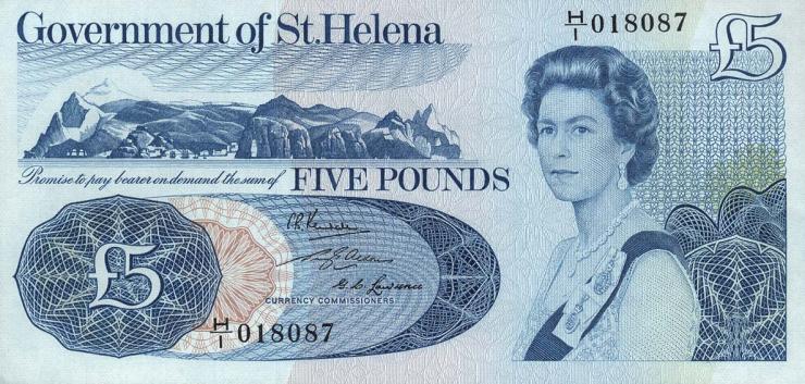 St. Helena / Saint Helena P.07a 5 Pounds (1976) (1) 
