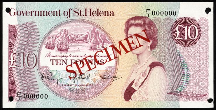 St. Helena / Saint Helena P.08s 10 Pounds (1985) (1) Specimen 