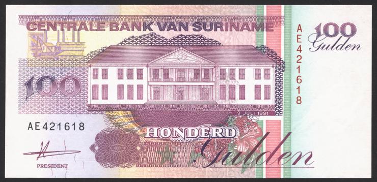 Surinam / Suriname P.139a 100 Gulden 1991 (1) 
