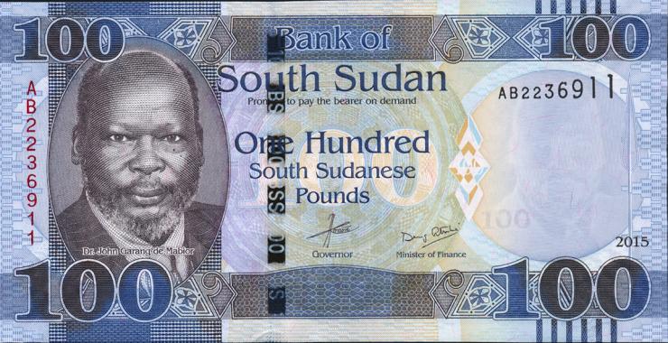 Süd Sudan / South Sudan P.15a 100 South Sudanese Pounds 2015 (1) 