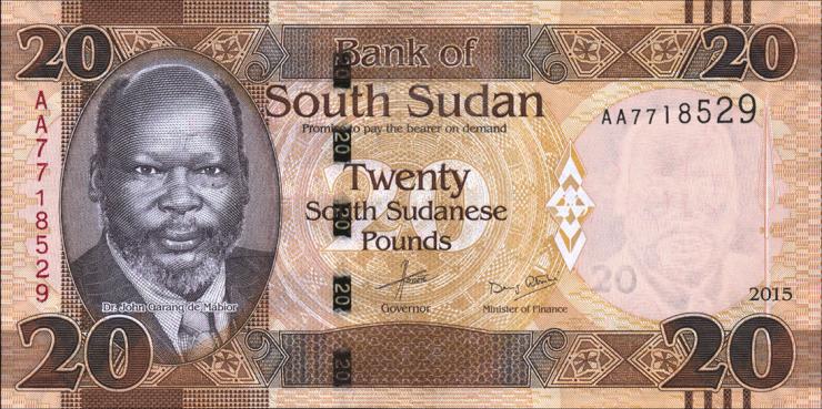Süd Sudan / South Sudan P.13 20 South Sudanese Pounds 2015 (1) 