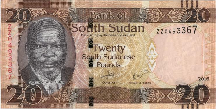 Süd Sudan / South Sudan P.13r 20 South Sudanese Pounds 2016 ZZ (1) 