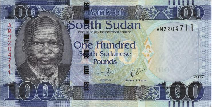 Süd Sudan / South Sudan P.15b 100 South Sudanese Pounds 2017 (1) 