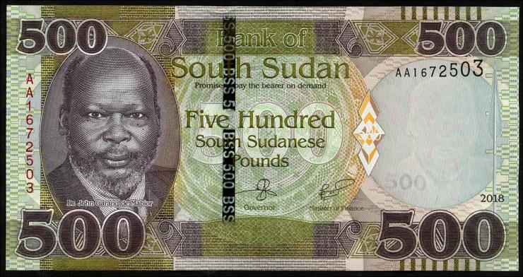 Süd Sudan / South Sudan P.16a 500 South Sudanese Pounds 2018 (1) 