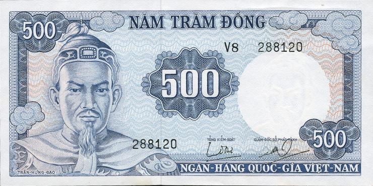 Südvietnam / Viet Nam South P.023a 500 Dong (1966) (2) 