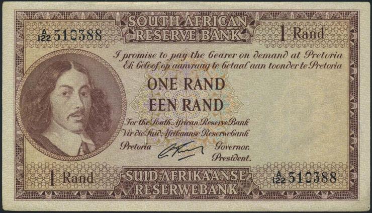 Südafrika / South Africa P.102b 1 Rand (1962-65) (Englisch) (1-) 