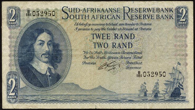 Südafrika / South Africa P.105b 2 Rand (1962-65) (Afrikaans) (3+) 