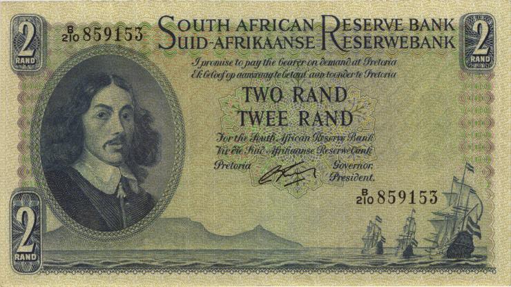 Südafrika / South Africa P.104b 2 Rand (1962-65) (Englisch) (2) 