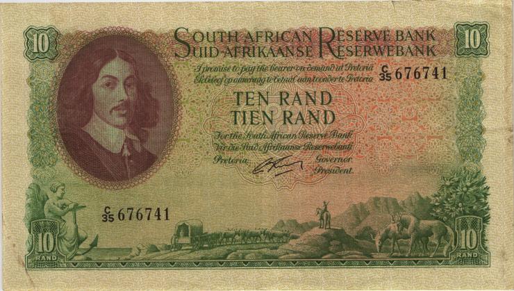Südafrika / South Africa P.106b 10 Rand (1962-65) (Englisch) (3) 