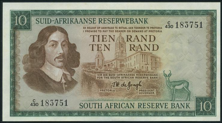 Südafrika / South Africa P.114c 10 Rand (1975) (Afrikaans) (1) 