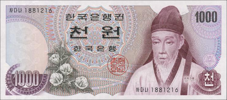 Südkorea / South Korea P.44 1000 Won (1975) (1) 