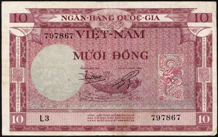 Südvietnam / Viet Nam South P.003 10 Dong (1955) (3) 