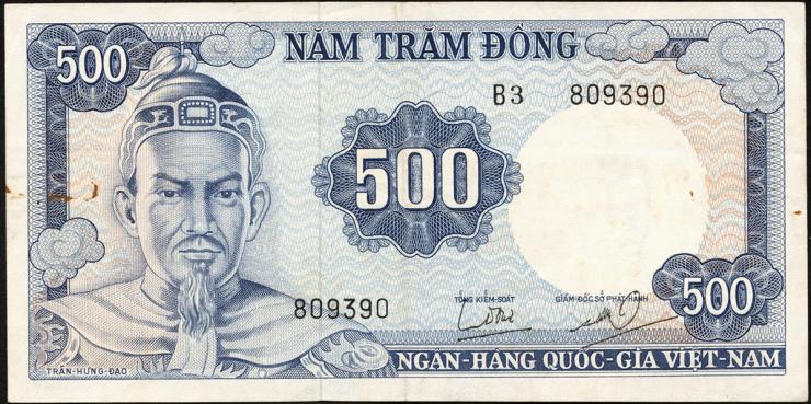 Südvietnam / Viet Nam South P.023a 500 Dong (1966) (3) 