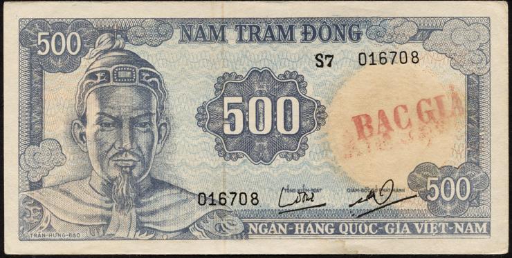 Südvietnam / Viet Nam South P.023x 500 Dong (1966) Fälschung (2) 