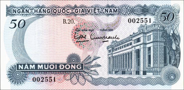 Südvietnam / Viet Nam South P.025 50 Dong (1969) (2) 