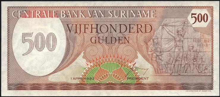 Surinam / Suriname P.129 500 Gulden 1982 (1) 