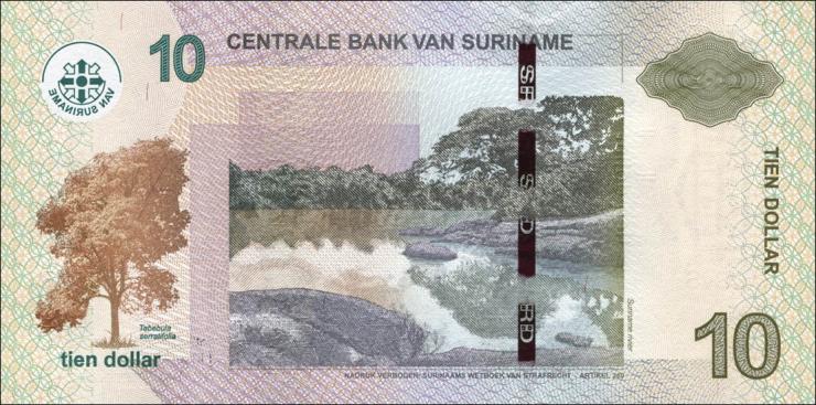 Surinam / Suriname P.163a 10 Dollars 2010 (1) 