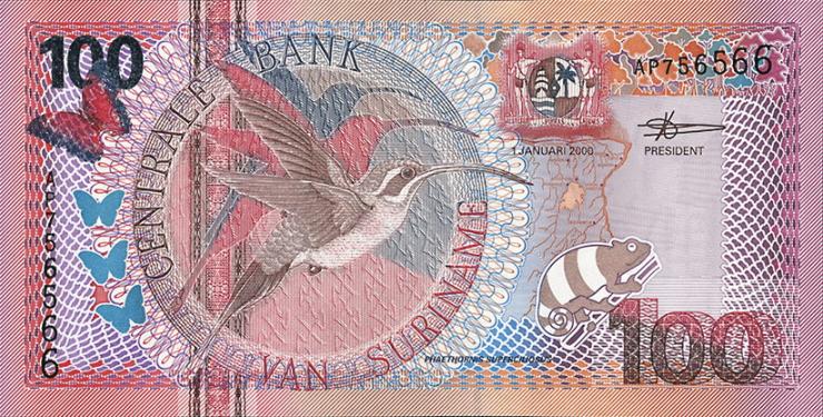 Surinam / Suriname P.149 100 Gulden 2000 (1) 