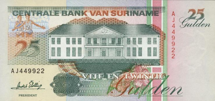 Surinam / Suriname P.138c 25 Gulden 1996 (1) 