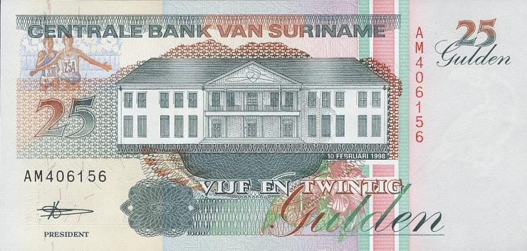 Surinam / Suriname P.138d 25 Gulden 1998 (1) 
