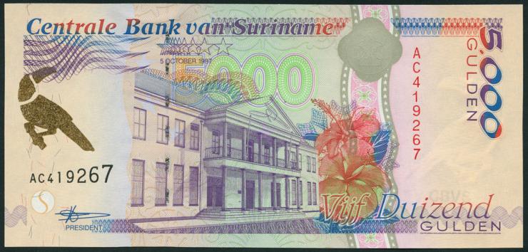 Surinam / Suriname P.143a 5000 Gulden 1997 (1) 
