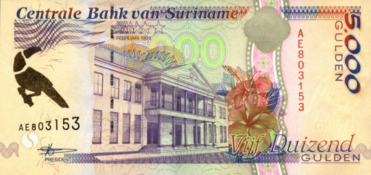 Surinam / Suriname P.143b 5000 Gulden 1999 (1) 