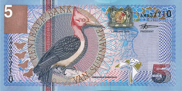 Surinam / Suriname P.146 5 Gulden 2000 (1) 