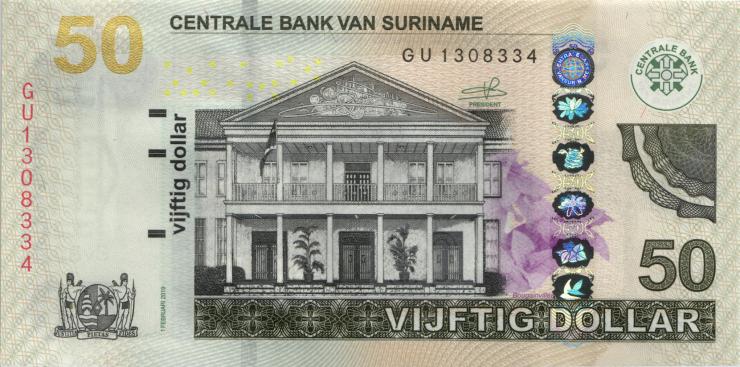 Surinam / Suriname P.165d 50 Dollars 2019 (1) 