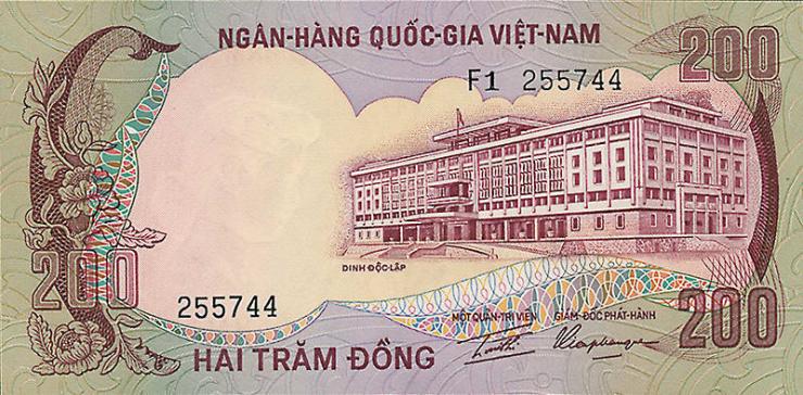 Südvietnam / Viet Nam South P.032 200 Dong (1972) (1) 