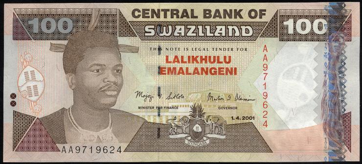 Swasiland / Swaziland P.32a 100 Emalangeni 2001 (1) 