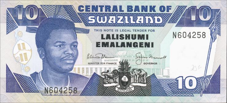 Swasiland / Swaziland P.20b 10 Emalangeni (1992) (1) 