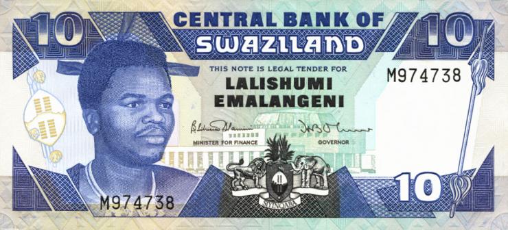 Swasiland / Swaziland P.20a 10 Emalangeni (1990) (1) 