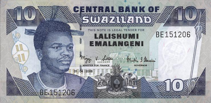 Swasiland / Swaziland P.29c 10 Emalangeni 2006 (1) 