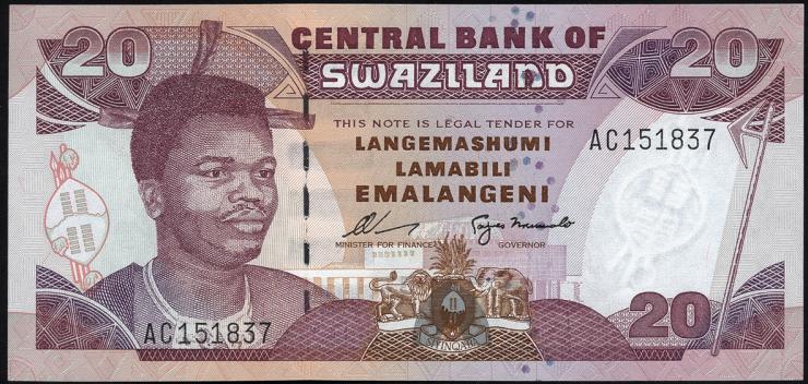 Swasiland / Swaziland P.25a 20 Emalangeni (1995) (1) 