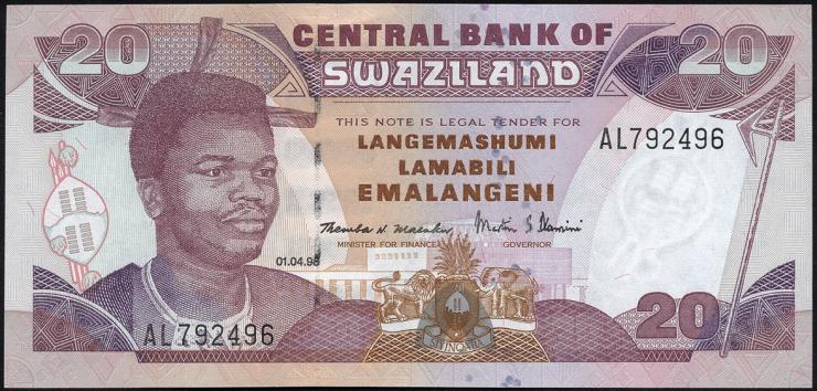 Swasiland / Swaziland P.25c 20 Emalangeni 1998 (1) 