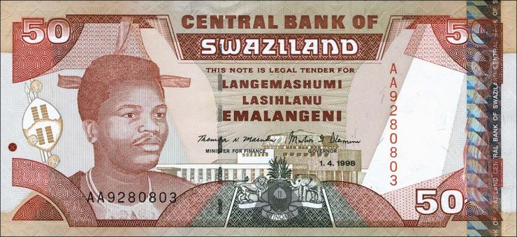 Swasiland / Swaziland P.26b 50 Emalangeni 1998 (1) 