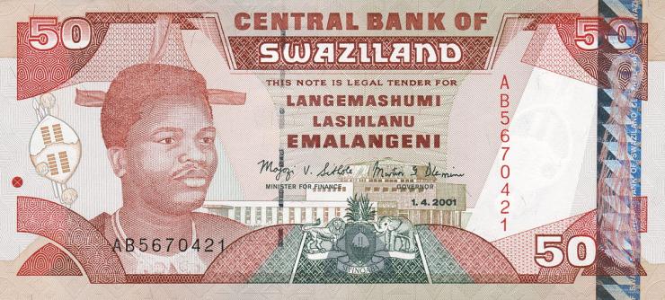 Swasiland / Swaziland P.31a 50 Emalangeni 2001 (1) 