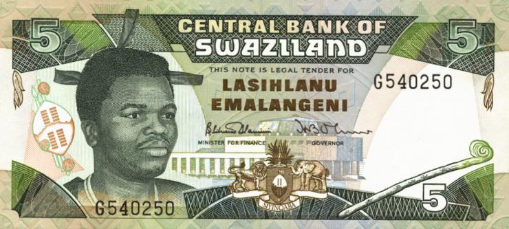 Swasiland / Swaziland P.19a 5 Emalangeni (1990) (1) 