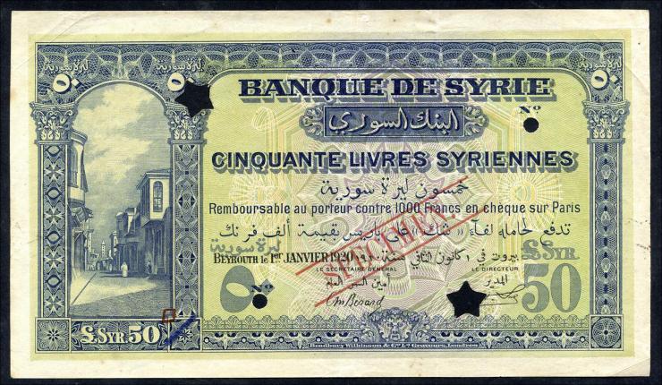 Syrien / Syria P.009s 50 Livres 1920 (2) 