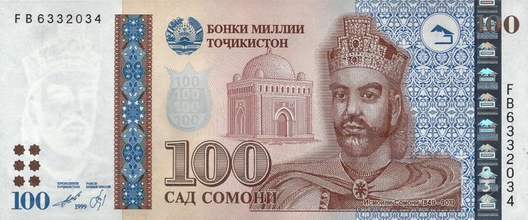 Tadschikistan / Tajikistan P.27a 100 Somoni 1999 (2013) (1) 