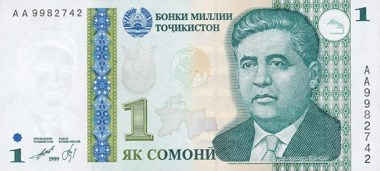 Tadschikistan / Tajikistan P.14 1 Somoni 1999 (2000) (1) 