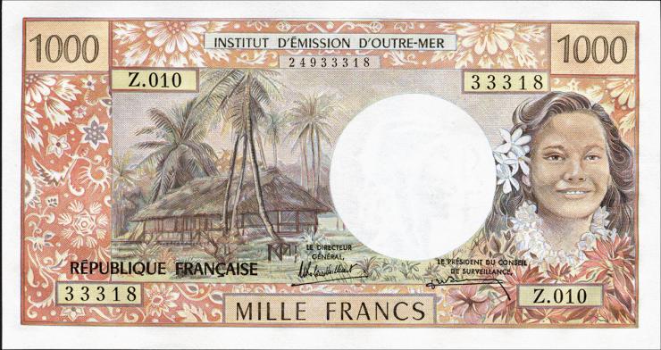 Tahiti, Frz. Übersee P.27d 1000 Francs (1969-71) (1) 